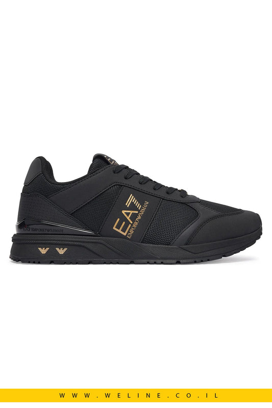 נעלי סניקרס EA7 Emporio Armani צבע: Triple Black / Gold - WELINE.CO.IL