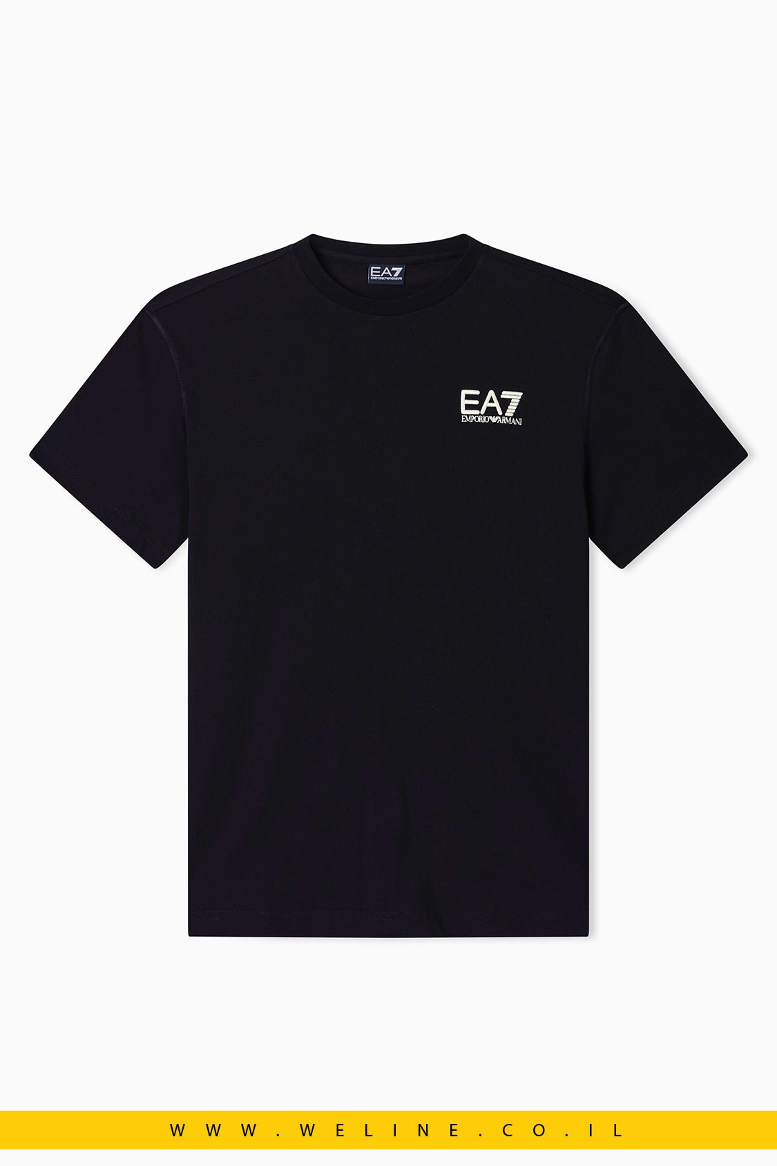 חולצת טי גברים EA7 Graphic Series Cotton Jersey – צבע שחור - WELINE.CO.IL