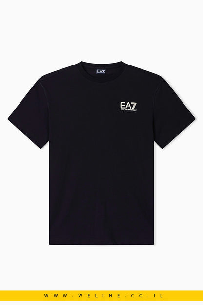 חולצת טי גברים EA7 Graphic Series Cotton Jersey – צבע שחור - WELINE.CO.IL