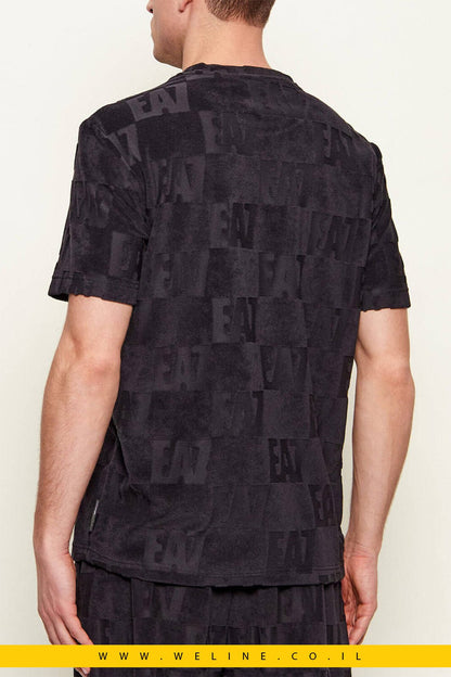 חולצת טי גברים Emporio Armani – צבע שחור - WELINE.CO.IL