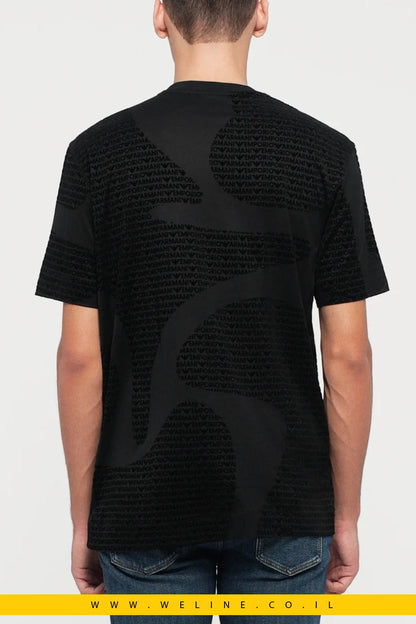 טי שירט Emporio Armani עם הדפס – Loose Fit Black Fancy - WELINE.CO.IL