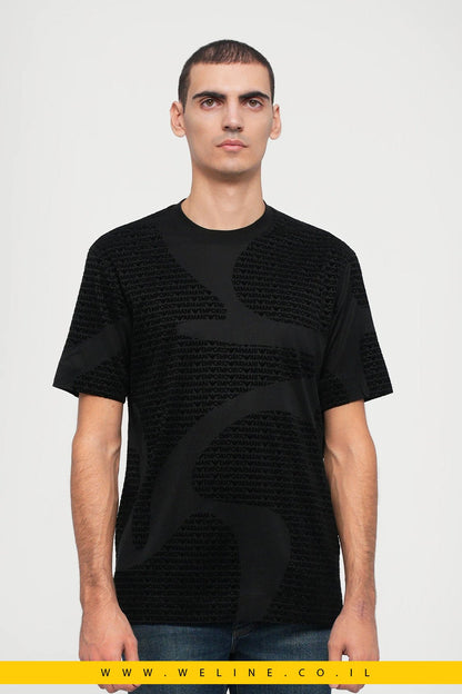 טי שירט Emporio Armani עם הדפס – Loose Fit Black Fancy - WELINE.CO.IL