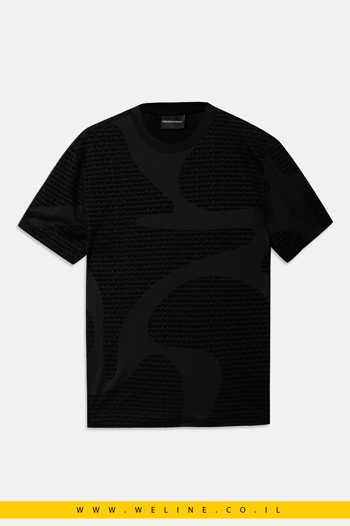 טי שירט Emporio Armani עם הדפס – Loose Fit Black Fancy - WELINE.CO.IL