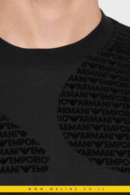 טי שירט Emporio Armani עם הדפס – Loose Fit Black Fancy - WELINE.CO.IL