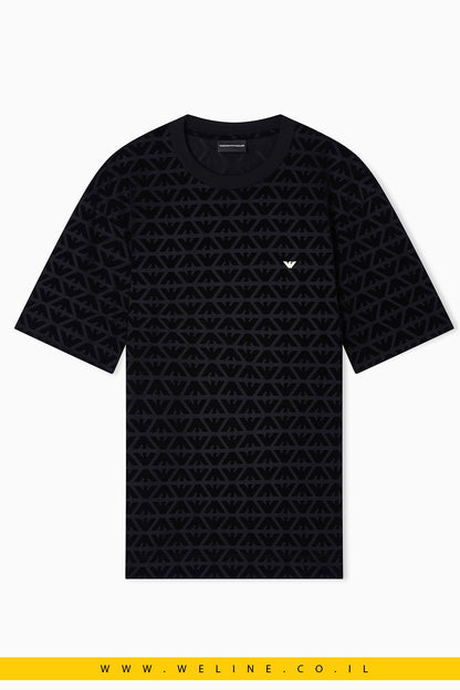 טי שירט גברים Emporio Armani Lunar New Year Lyocell-Blend Jersey T-Shirt – צבע שחור - WELINE.CO.IL