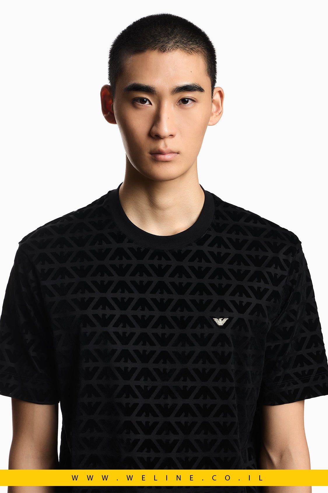 טי שירט גברים Emporio Armani Lunar New Year Lyocell-Blend Jersey T-Shirt – צבע שחור - WELINE.CO.IL