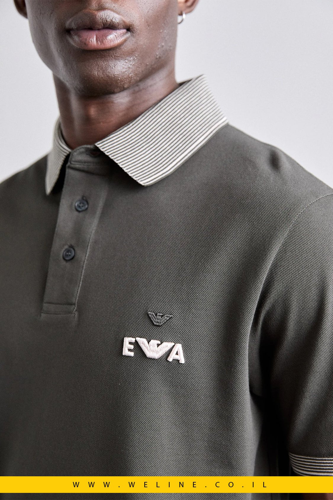 חולצת פולו Emporio Armani Regular Fit- Black Ink - WELINE.CO.IL