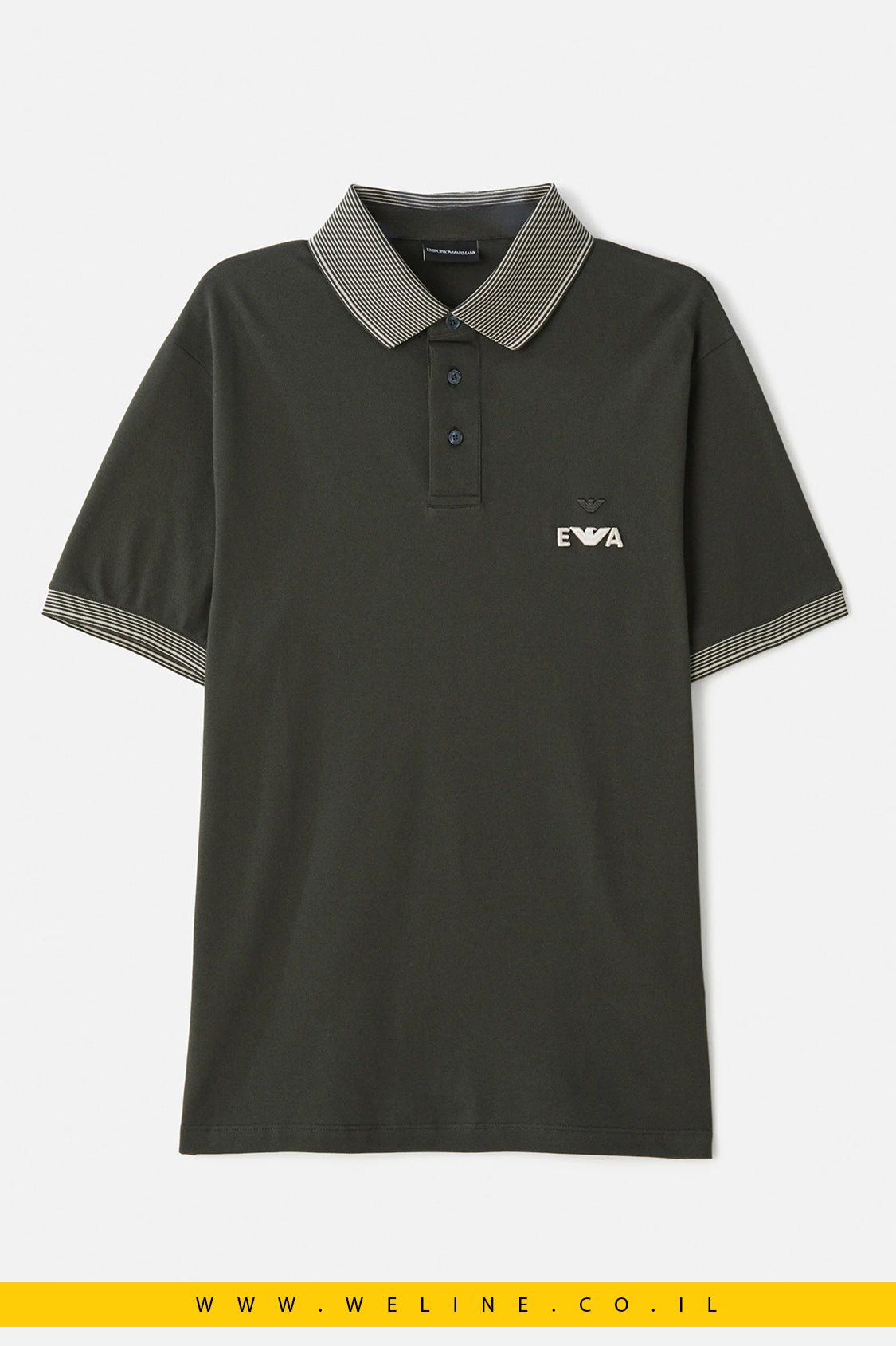 חולצת פולו Emporio Armani Regular Fit- Black Ink - WELINE.CO.IL