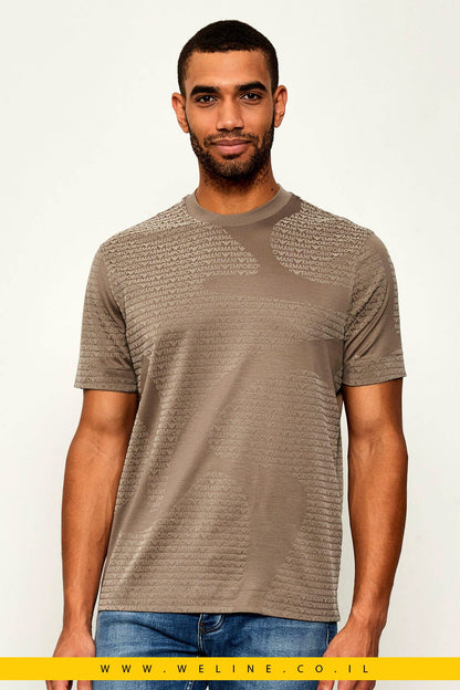 טי שירט Emporio Armani עם הדפס –walnut fancy - WELINE.CO.IL