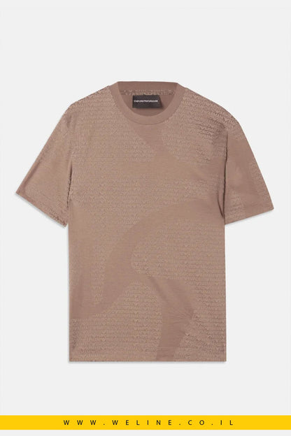 טי שירט Emporio Armani עם הדפס –walnut fancy - WELINE.CO.IL