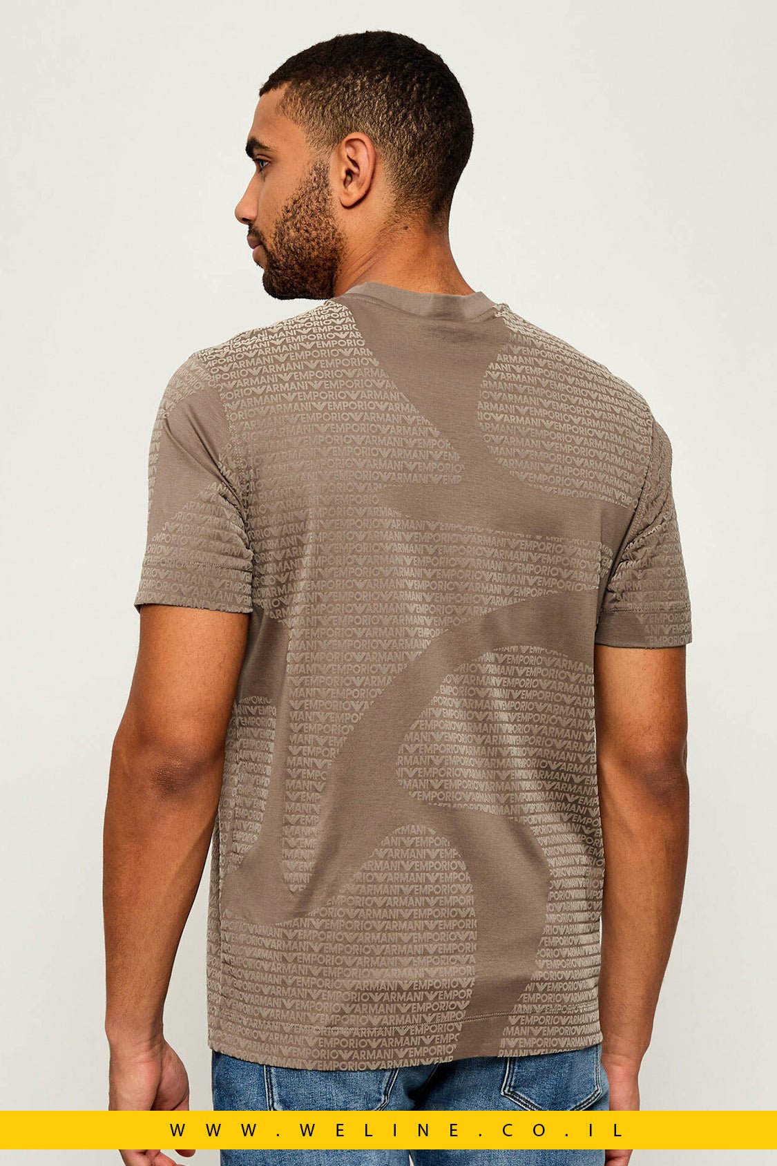 טי שירט Emporio Armani עם הדפס –walnut fancy - WELINE.CO.IL