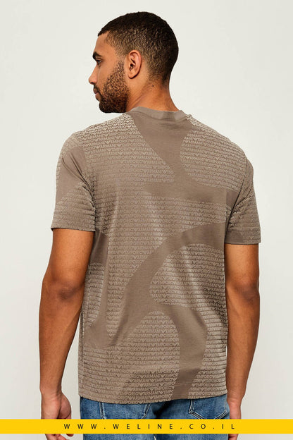 טי שירט Emporio Armani עם הדפס –walnut fancy - WELINE.CO.IL