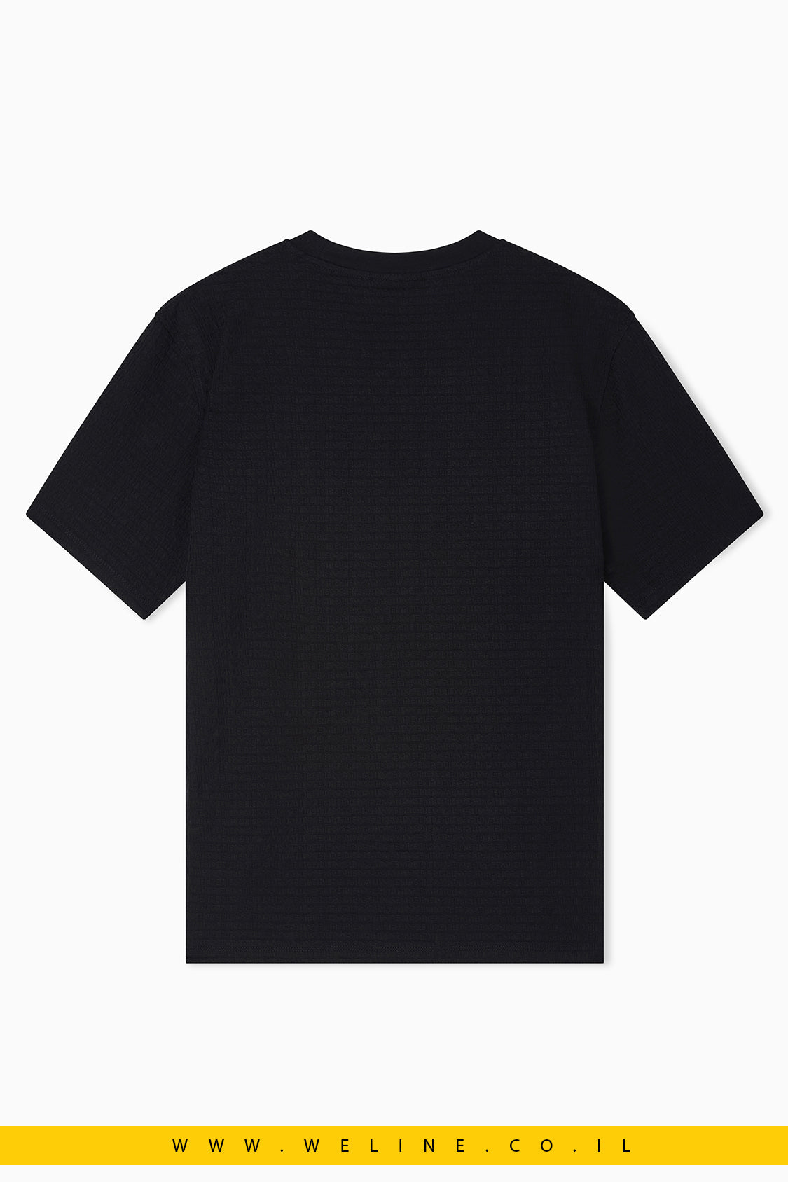 טי שירט ג'רזי מכותנה ג'קארד עם כיתוב Essential emporio-armani - WELINE.CO.IL