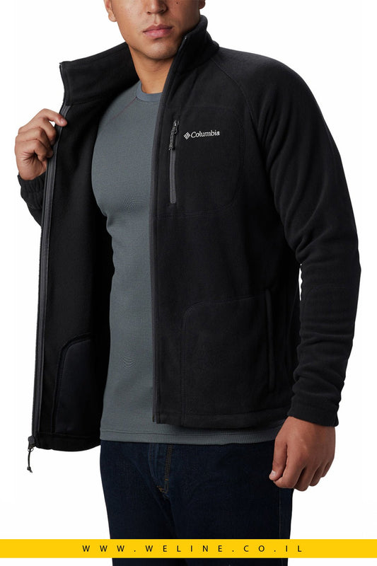 מעיל פליס שחור לגברים Fast Trek Full Zip - WELINE.CO.IL