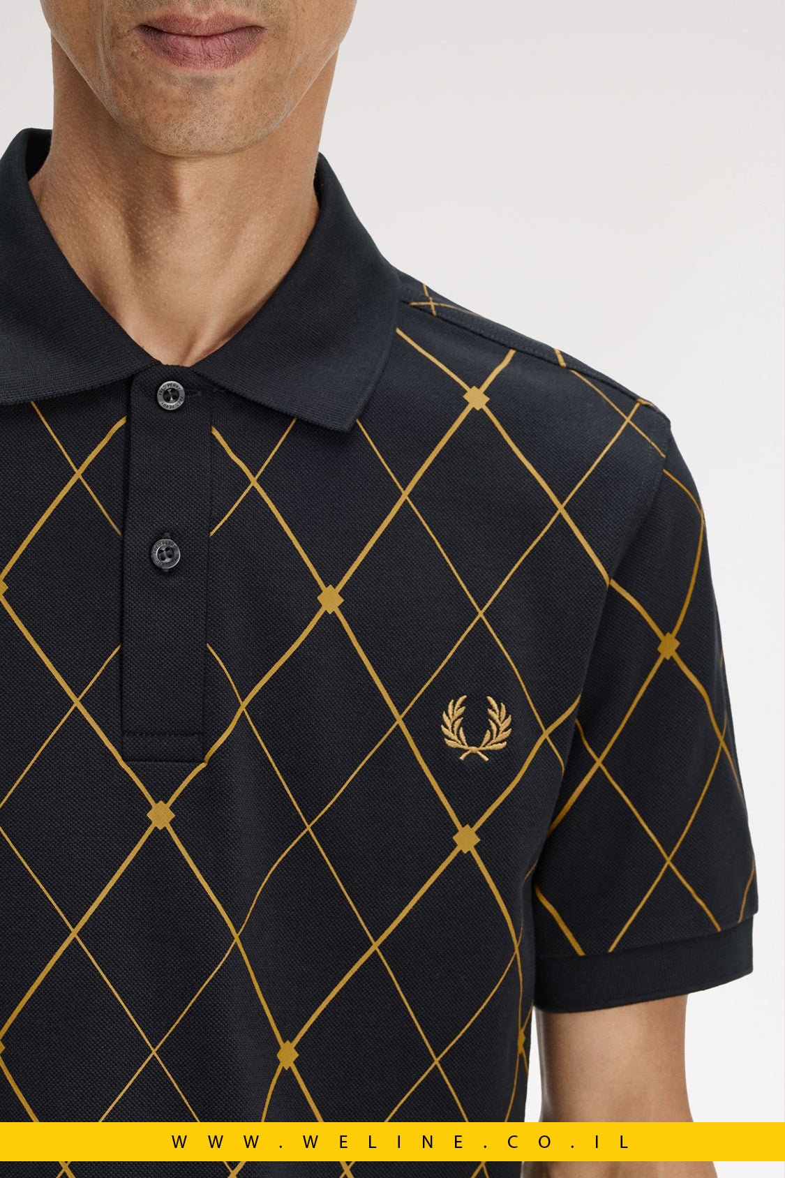 חולצת פולו Fred Perry Argyle Print - WELINE.CO.IL