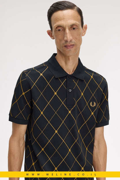 חולצת פולו Fred Perry Argyle Print - WELINE.CO.IL