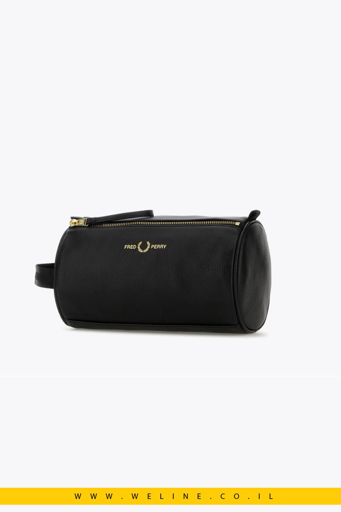 תיק רחצה מעור Fred Perry Black Leather Beauty Case - WELINE.CO.IL