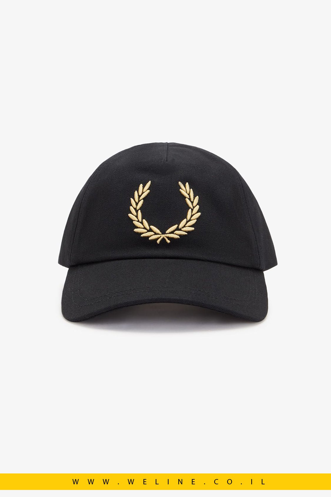 כובע Fred Perry Bold Embroidered Canvas Cap – צבע Black / Champagne | - WELINE.CO.IL
