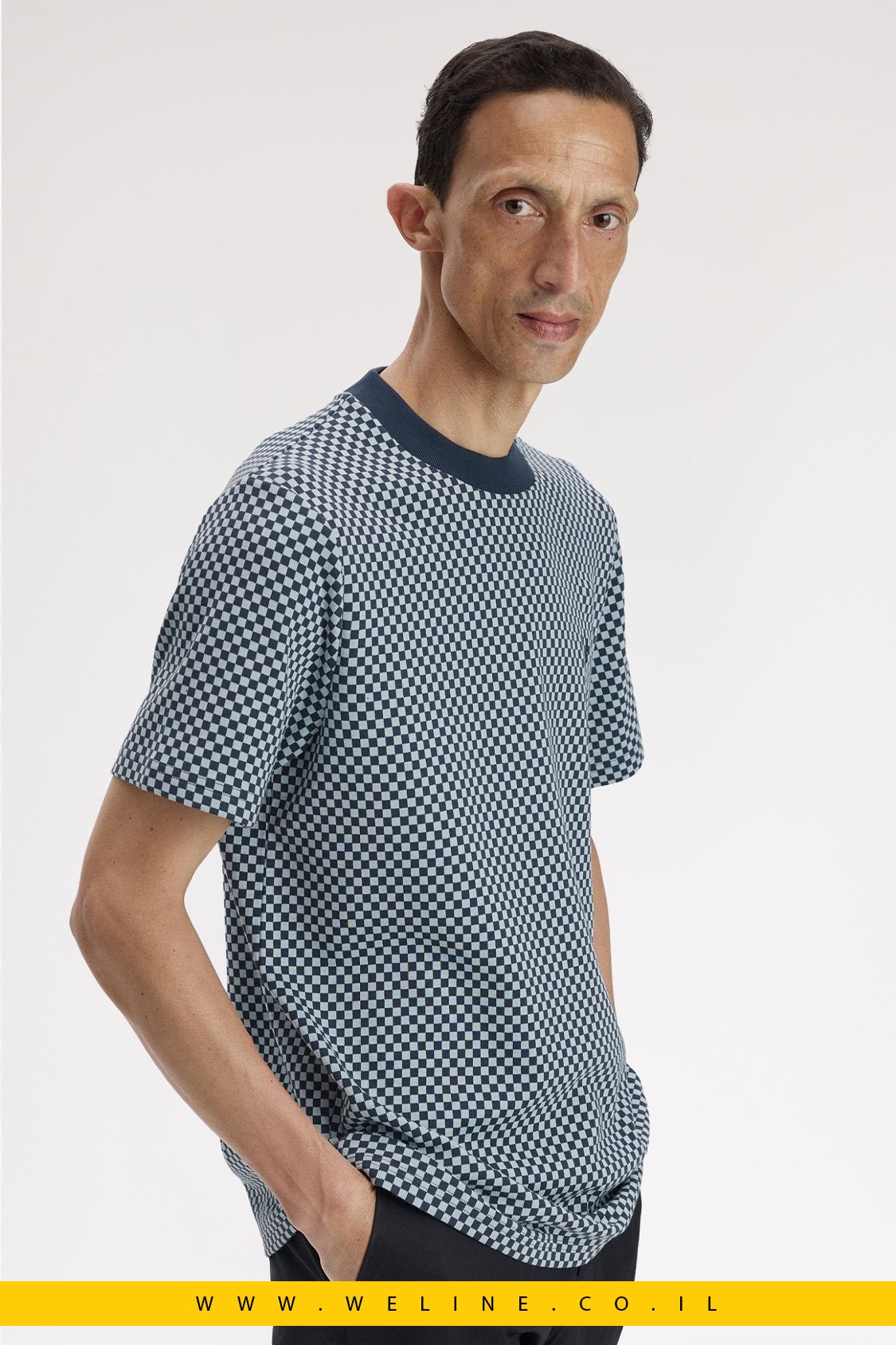 טי שירט Fred Perry Checkerboard Jacquard - WELINE.CO.IL