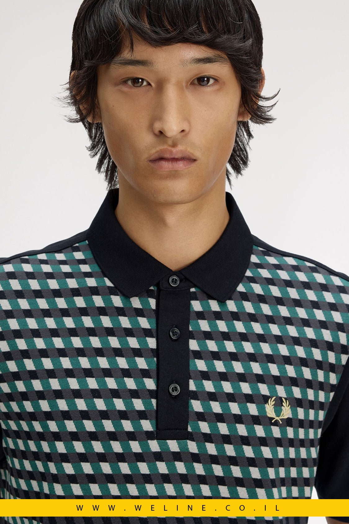 חולצת פולו Fred Perry Geometric Jacquard - WELINE.CO.IL