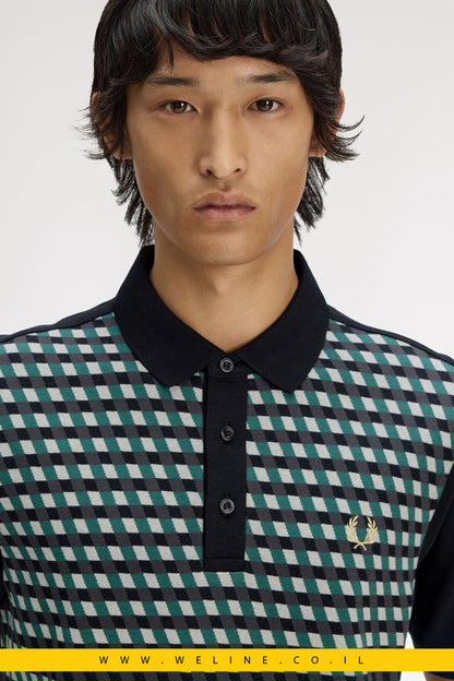 חולצת פולו Fred Perry Geometric Jacquard - WELINE.CO.IL