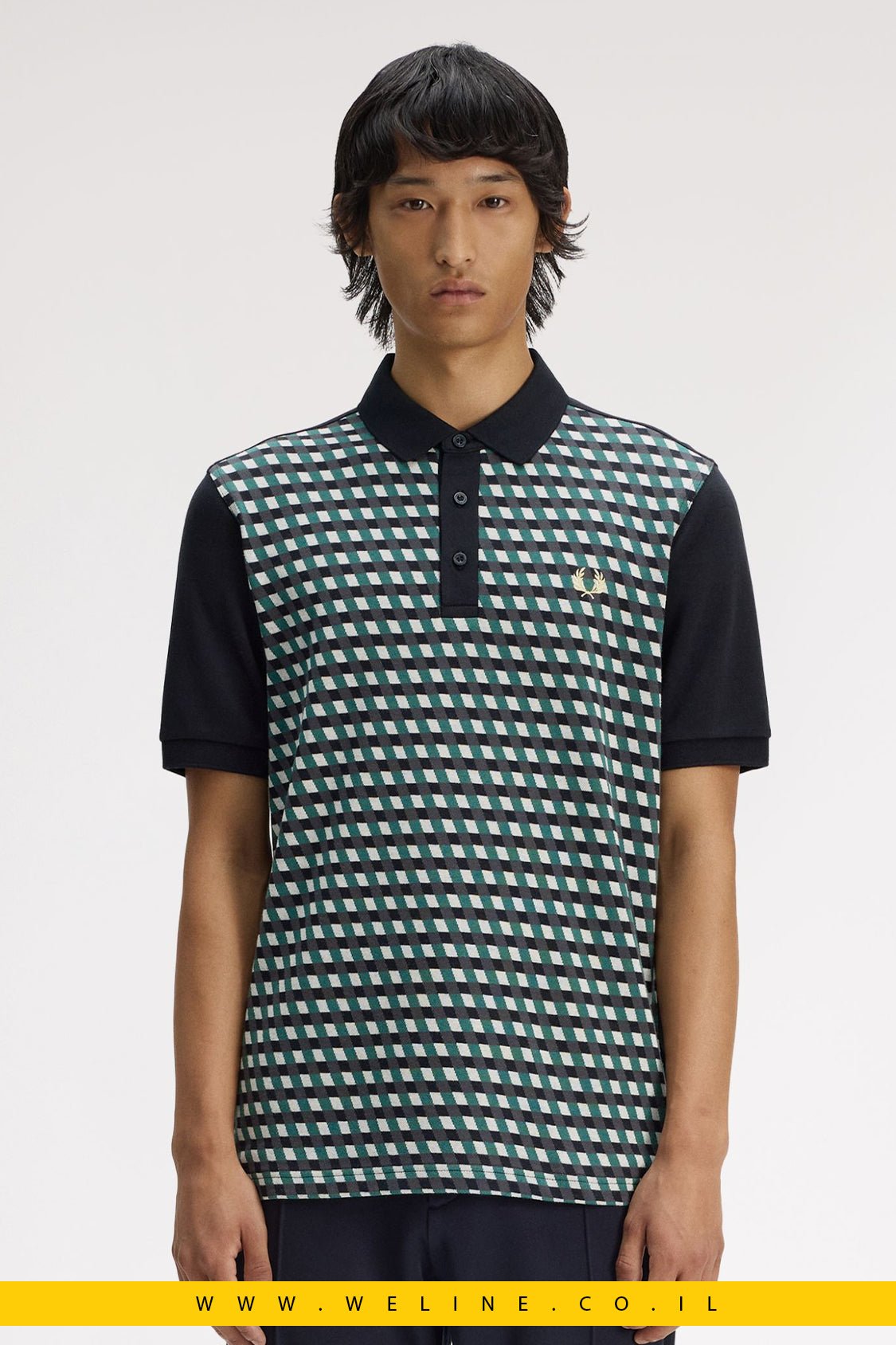 חולצת פולו Fred Perry Geometric Jacquard - WELINE.CO.IL