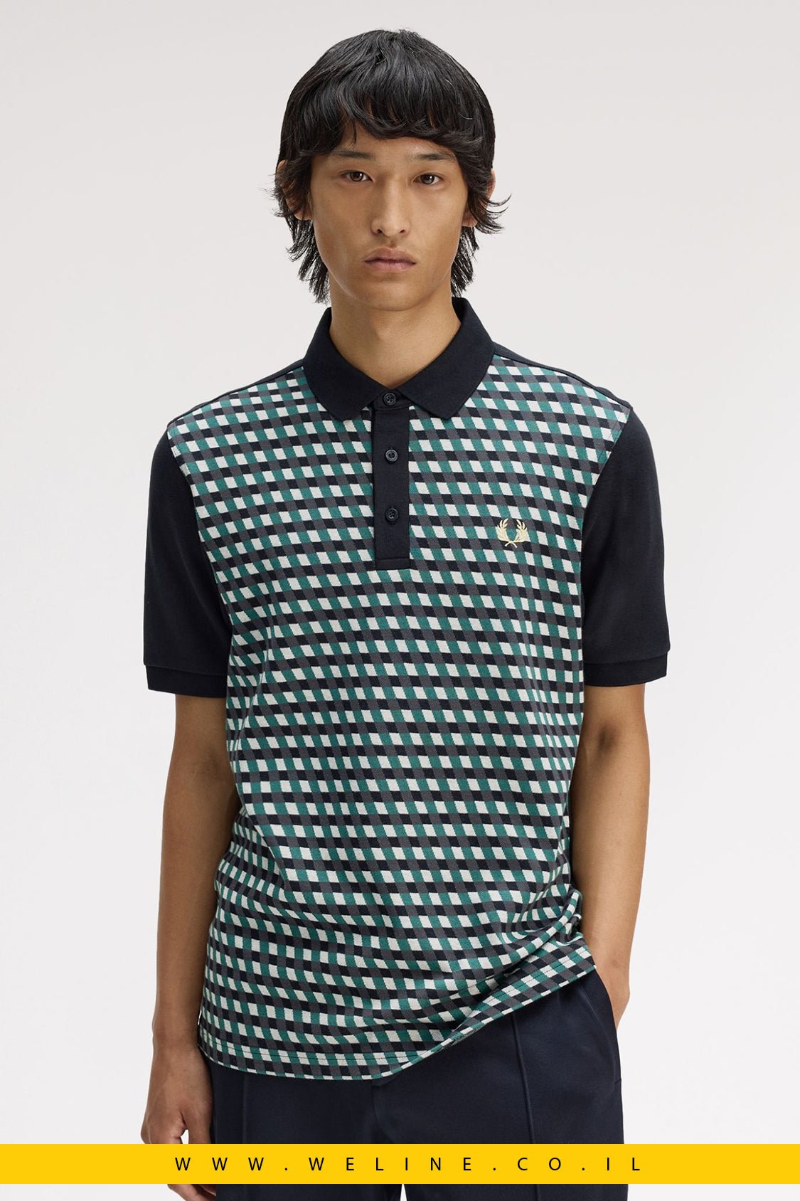 חולצת פולו Fred Perry Geometric Jacquard - WELINE.CO.IL