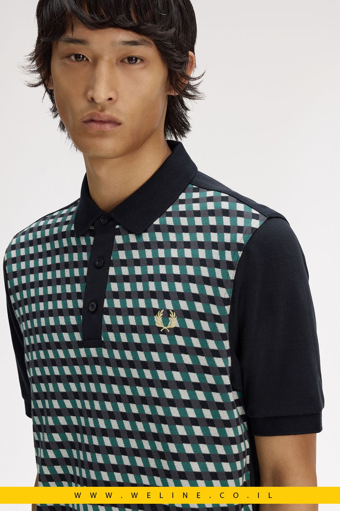 חולצת פולו Fred Perry Geometric Jacquard - WELINE.CO.IL