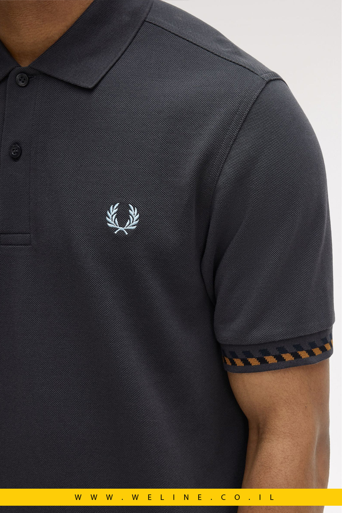 חולצת פולו Fred Perry Jacquard Cuff - WELINE.CO.IL