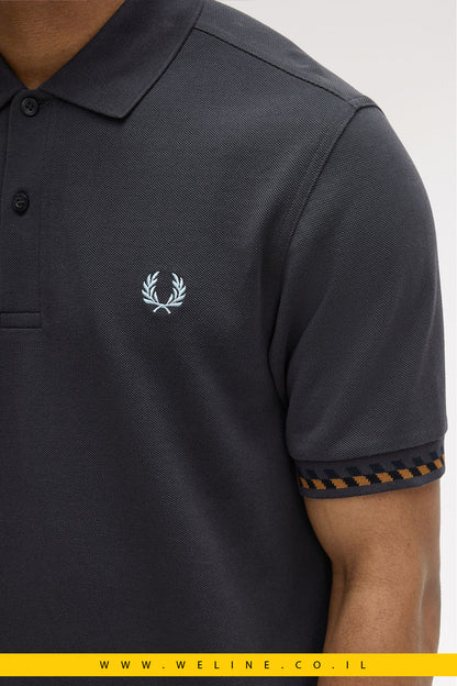 חולצת פולו Fred Perry Jacquard Cuff - WELINE.CO.IL