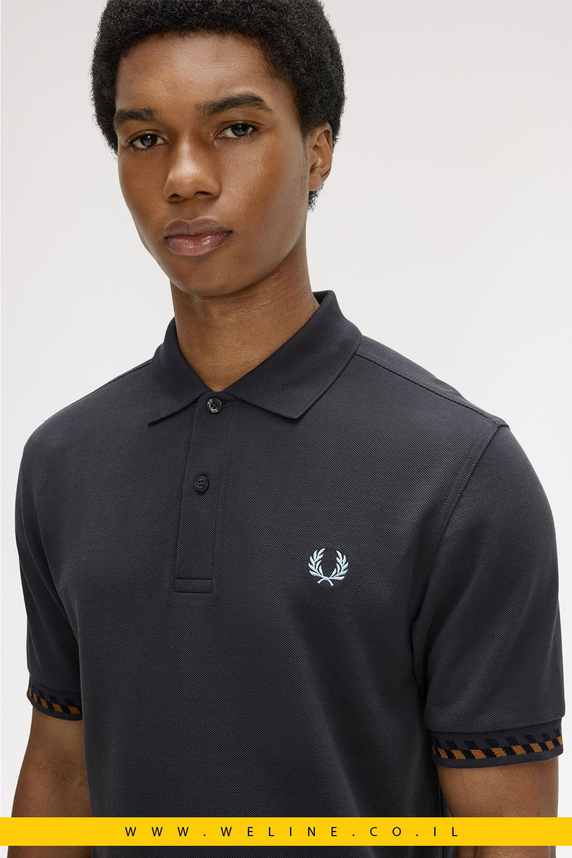 חולצת פולו Fred Perry Jacquard Cuff - WELINE.CO.IL