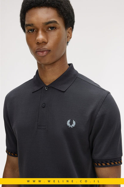 חולצת פולו Fred Perry Jacquard Cuff - WELINE.CO.IL