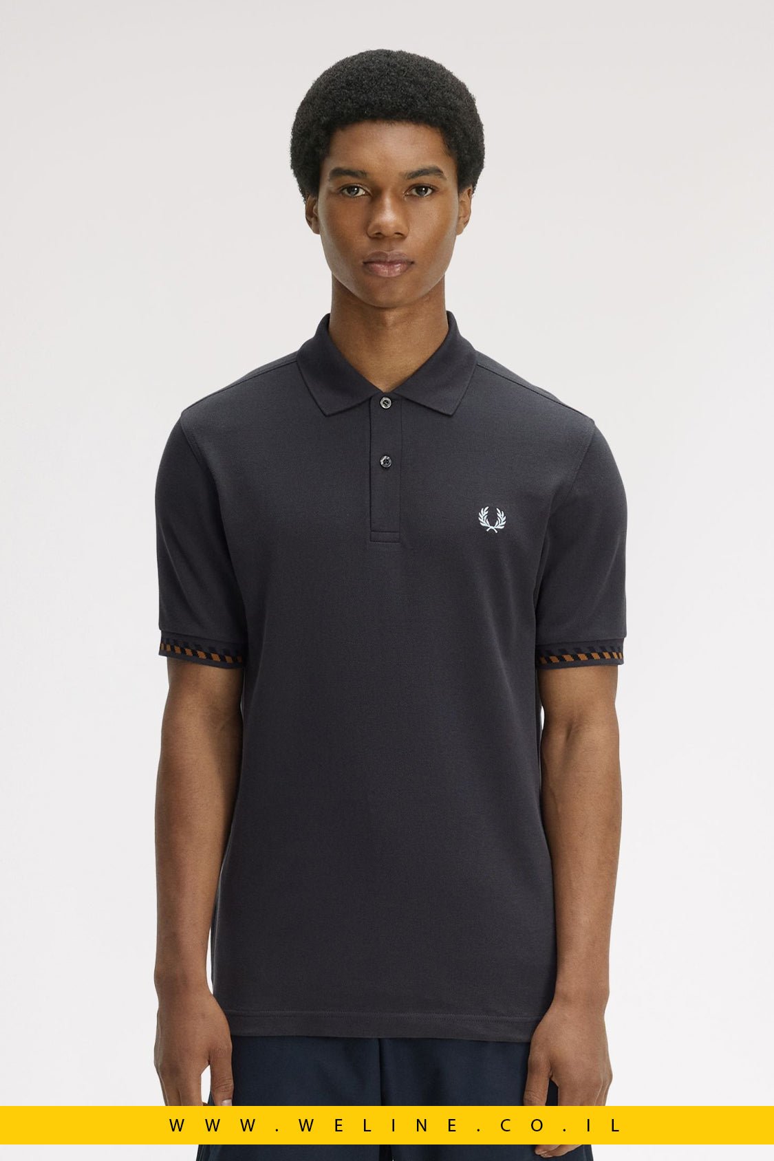 חולצת פולו Fred Perry Jacquard Cuff - WELINE.CO.IL