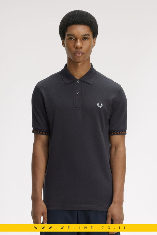 חולצת פולו Fred Perry Jacquard Cuff - WELINE.CO.IL