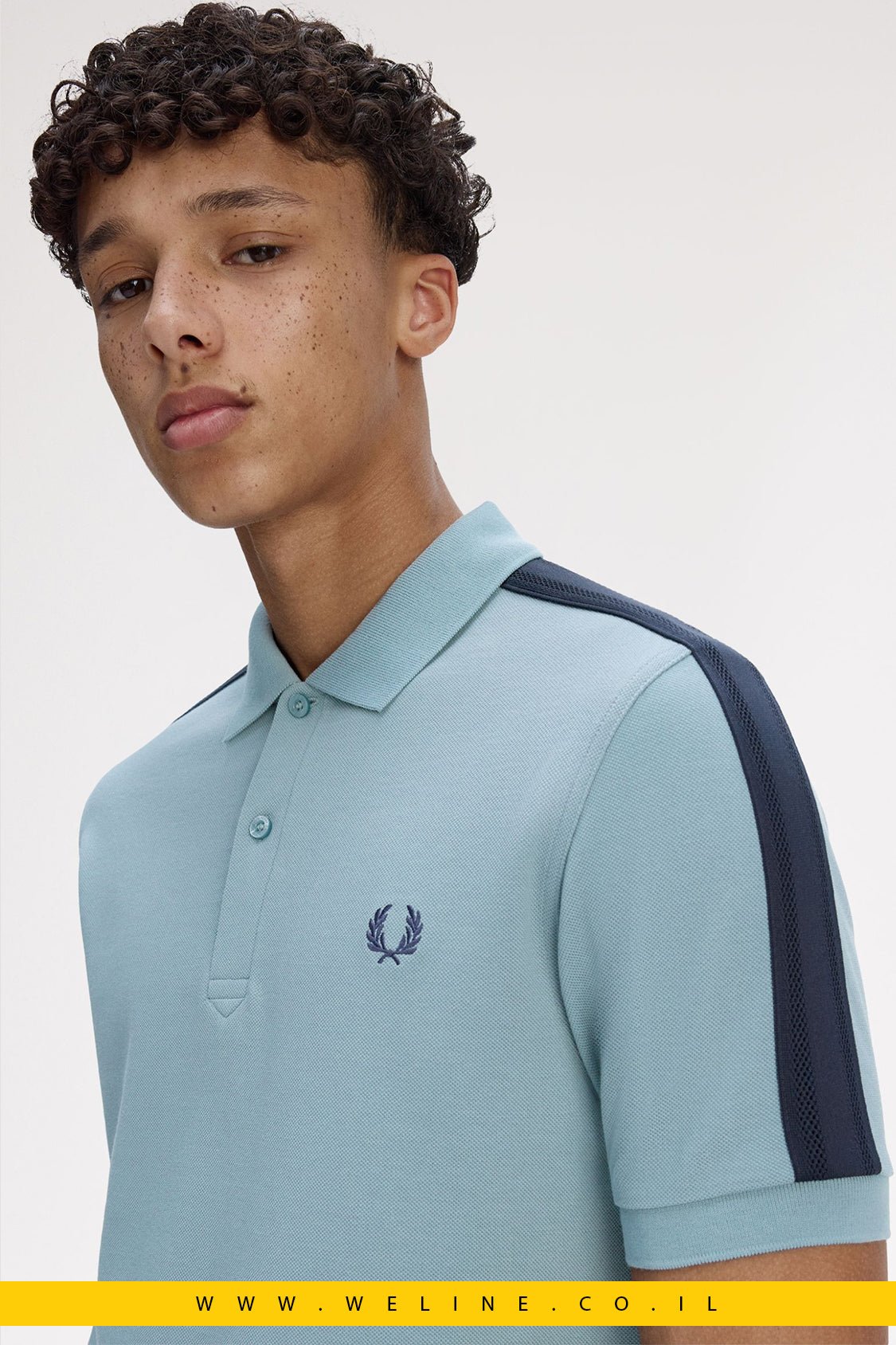 חולצת פולו Fred Perry Mesh Taped Polo Shirt - WELINE.CO.IL