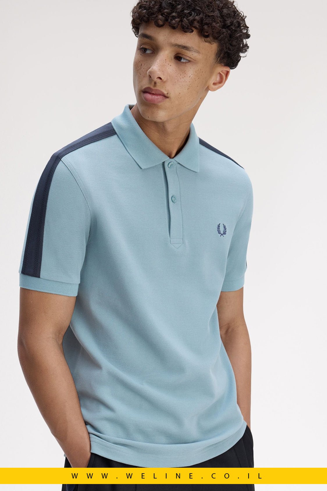 חולצת פולו Fred Perry Mesh Taped Polo Shirt - WELINE.CO.IL