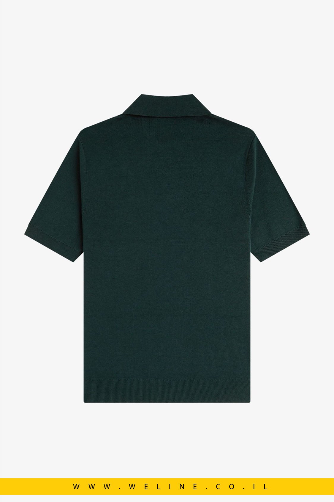 חולצת סריג גברים Fred Perry Panel Detail Knitted Shirt – צבע Grassroots - WELINE.CO.IL