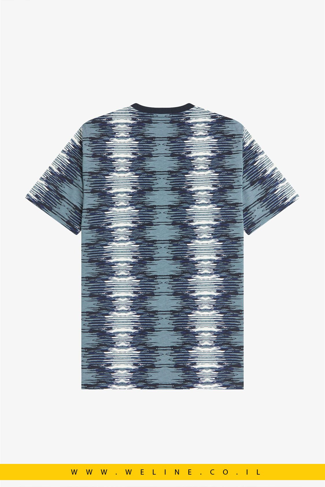 חולצת טי fredperry גברים Soundwave Glitch – צבע Stockport Blue | הדפס דיגיטלי - WELINE.CO.IL