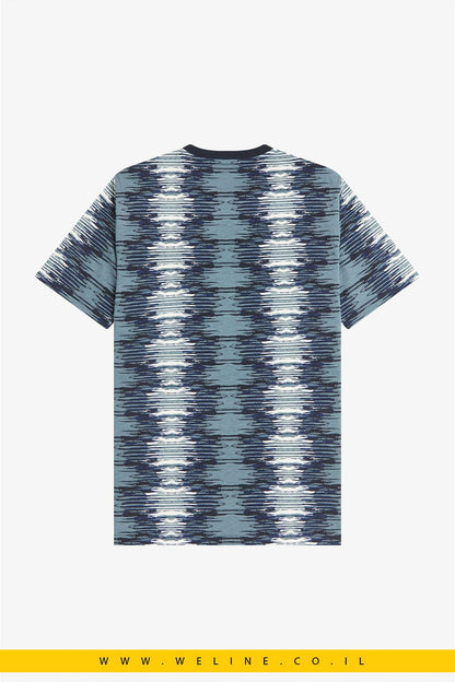 חולצת טי fredperry גברים Soundwave Glitch – צבע Stockport Blue | הדפס דיגיטלי - WELINE.CO.IL