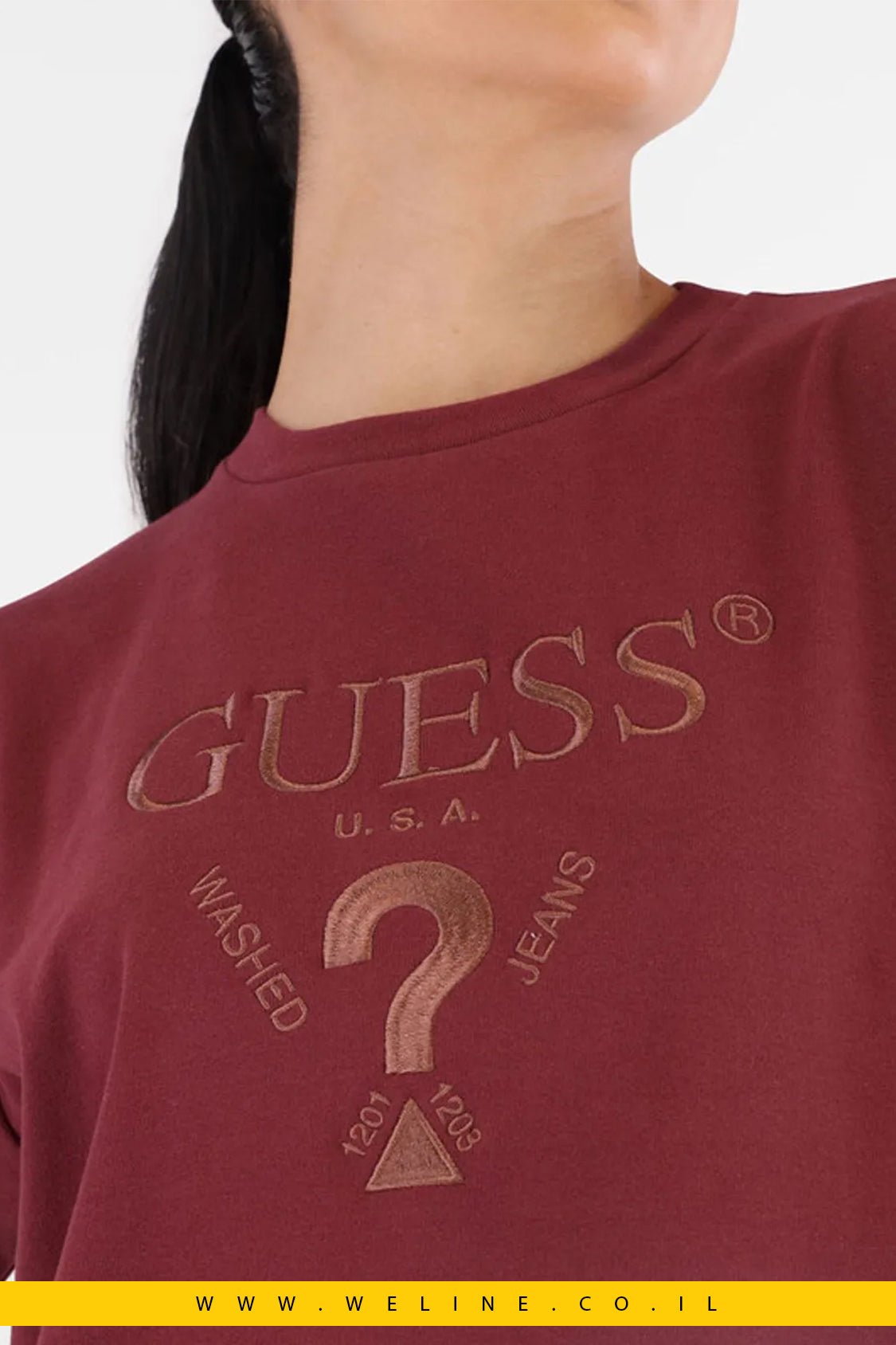 חולצת טי נשים Guess Active Fabia – צבע אדום - WELINE.CO.IL