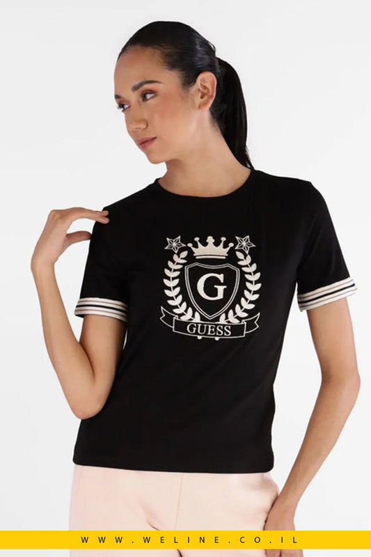 חולצת טי נשים Guess Active Muriel – צבע שחור - WELINE.CO.IL