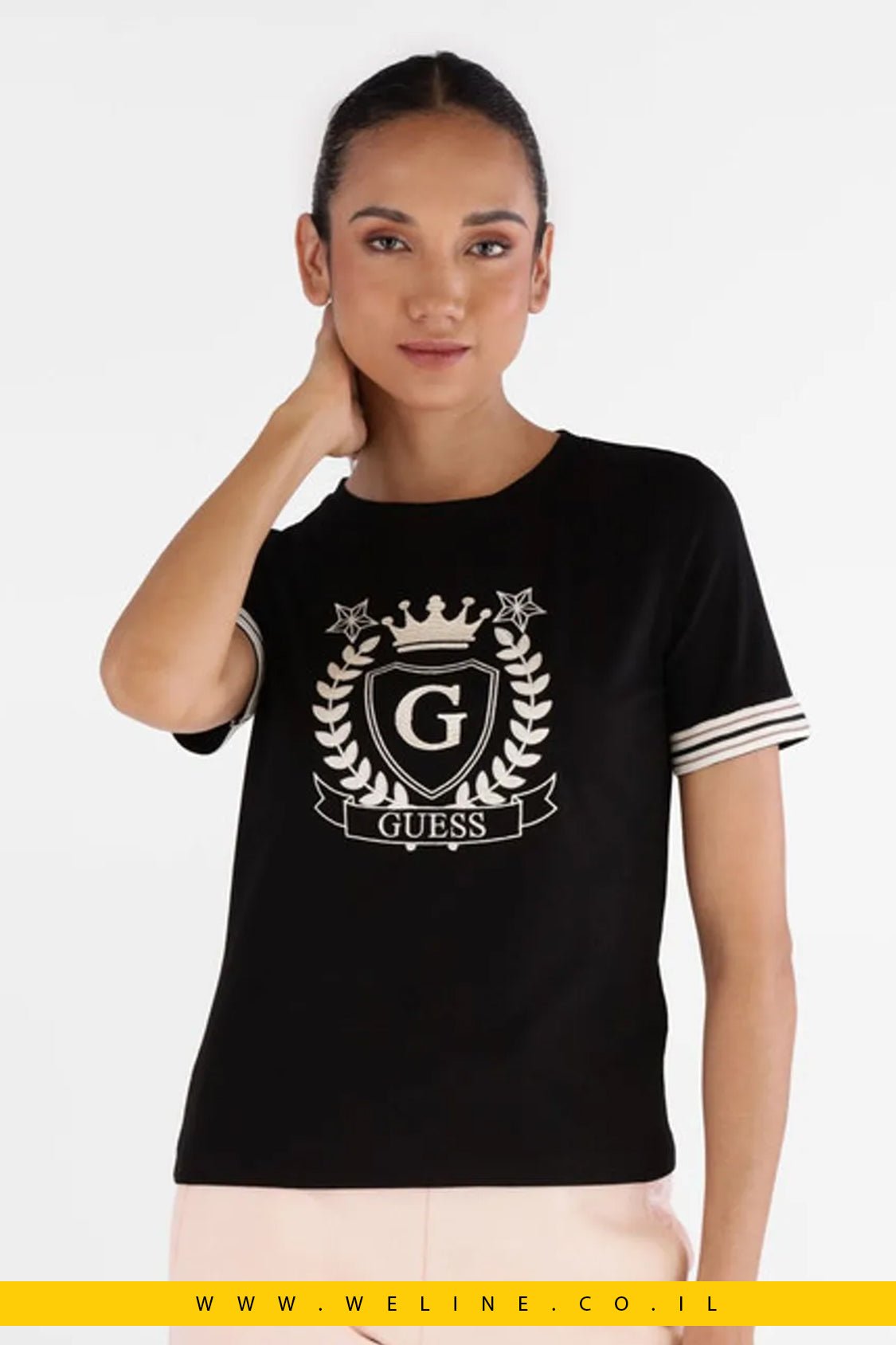 חולצת טי נשים Guess Active Muriel – צבע שחור - WELINE.CO.IL