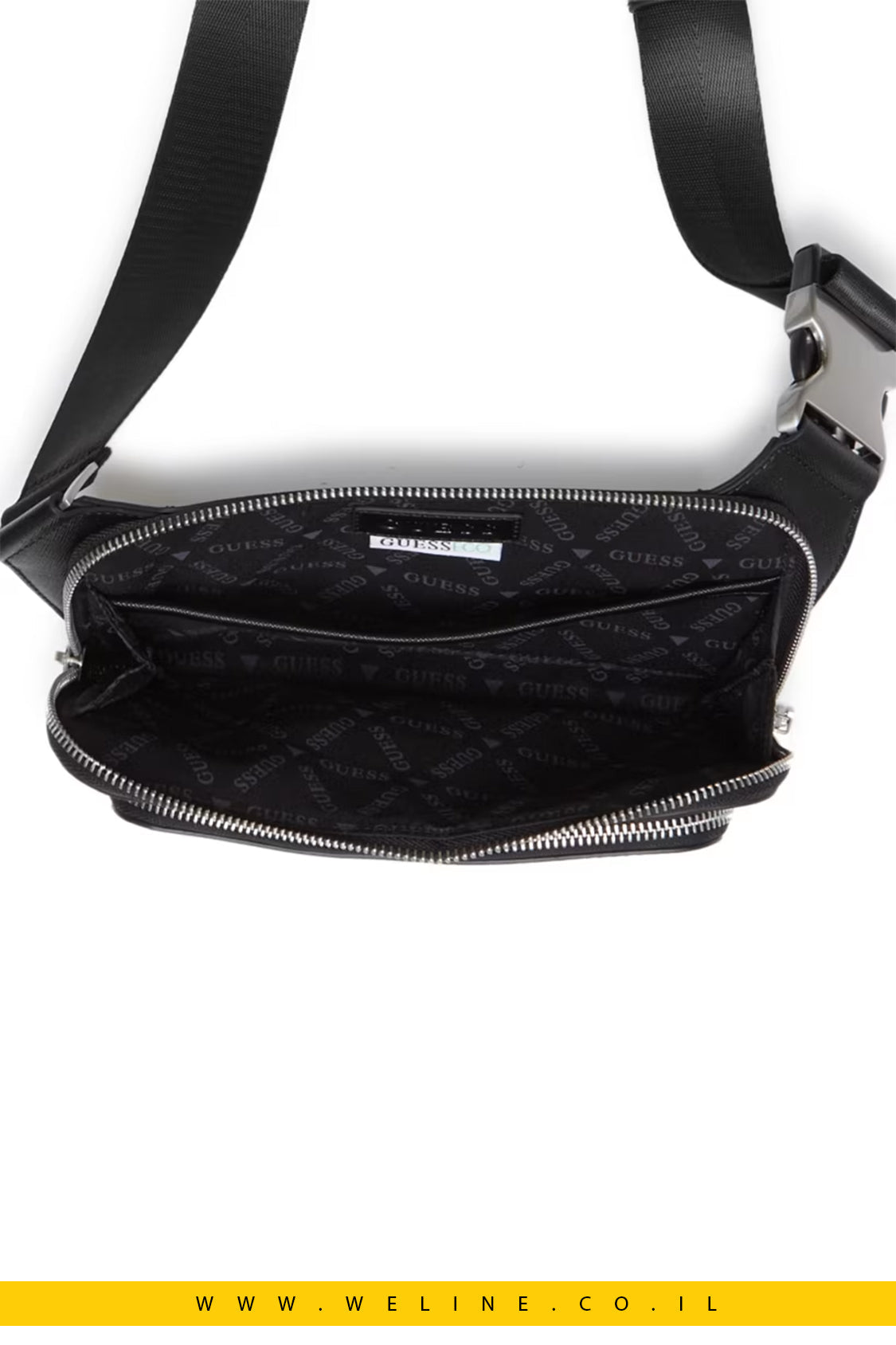 תיק פאוץ' שטוח GUESS Eco Milano Flat Bum Bag - WELINE.CO.IL