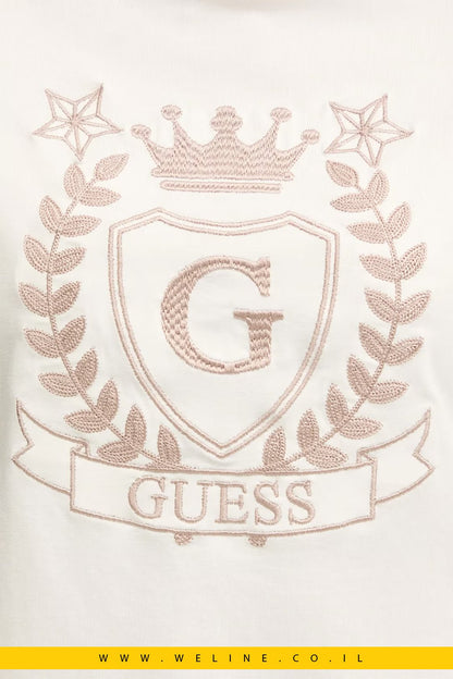 חולצת טי נשים Guess MURIEL Regular Fit – צבע בז' - WELINE.CO.IL