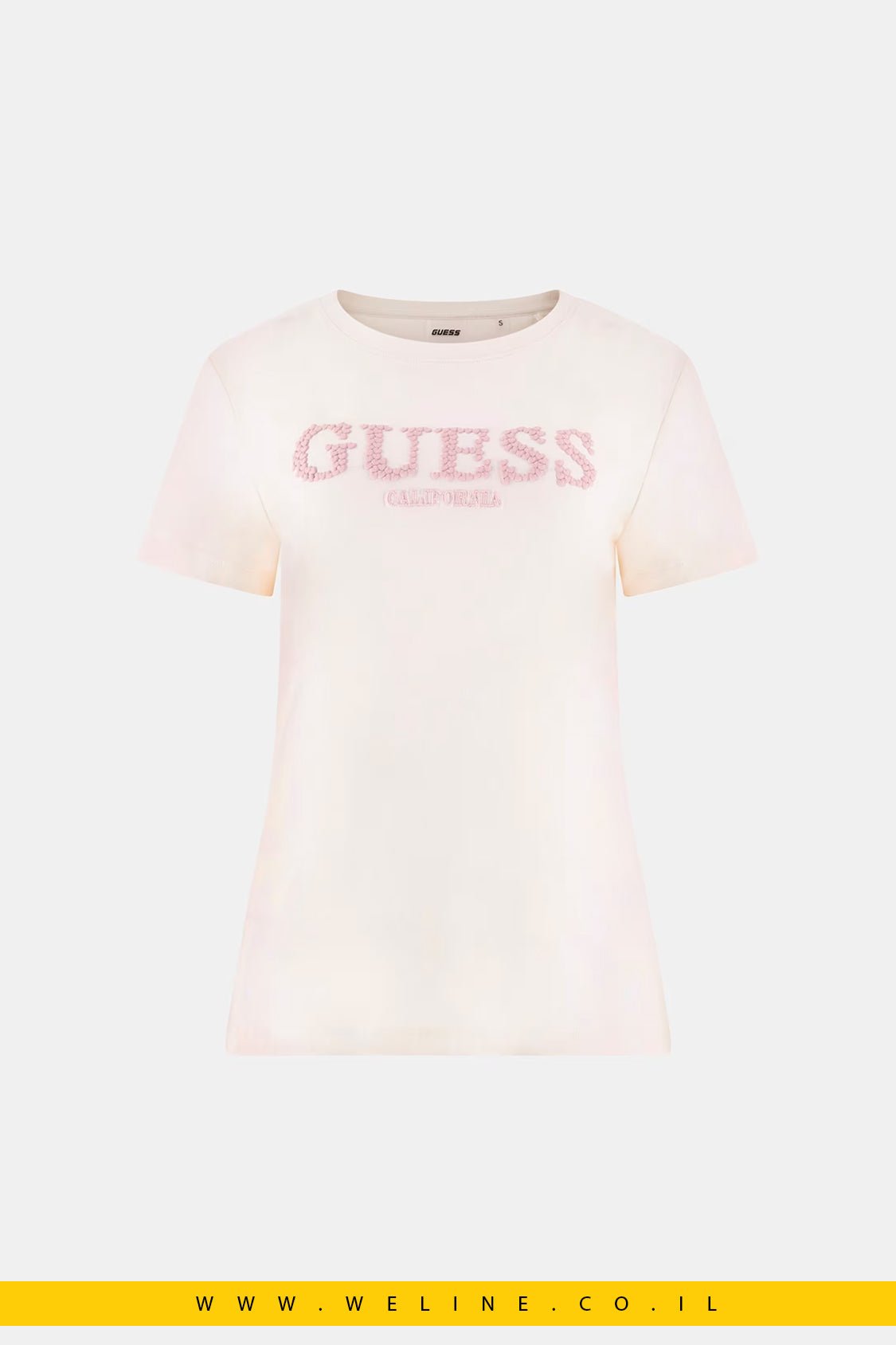 חולצת טי נשים GUESS Printed Logo – צבע לבן | דגם - WELINE.CO.IL