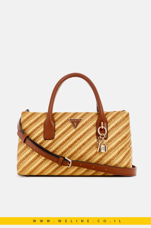 תיק קש קטן בעיצוב סאטצ’ל – GUESS Simona - WELINE.CO.IL