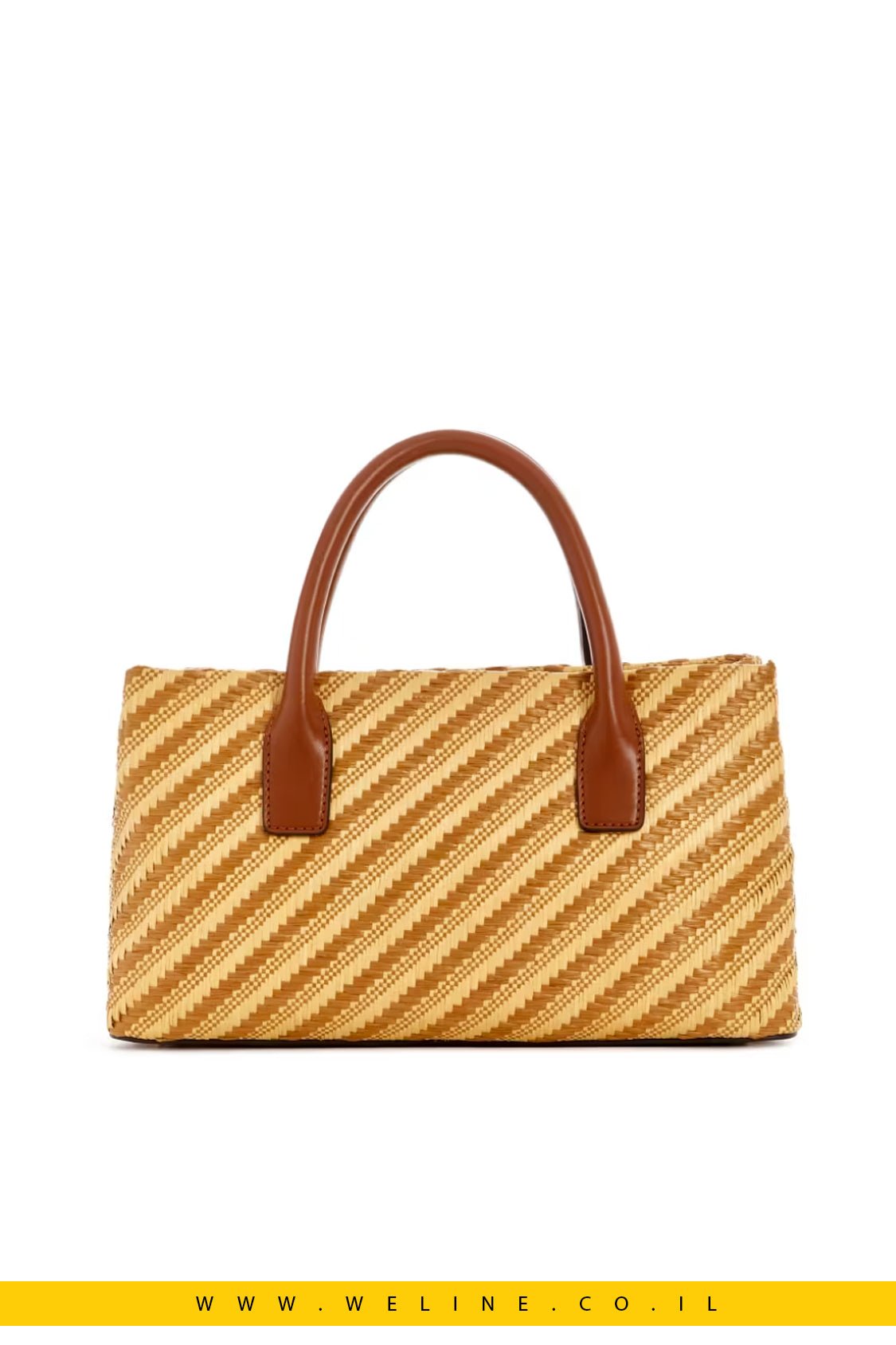תיק קש קטן בעיצוב סאטצ’ל – GUESS Simona - WELINE.CO.IL