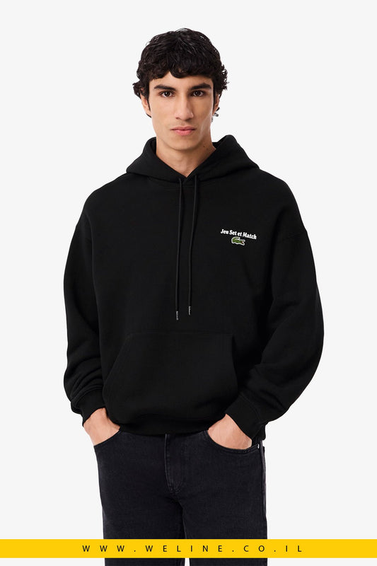 קפוצ'ון פליז מודפס לגברים Lacoste - WELINE.CO.IL