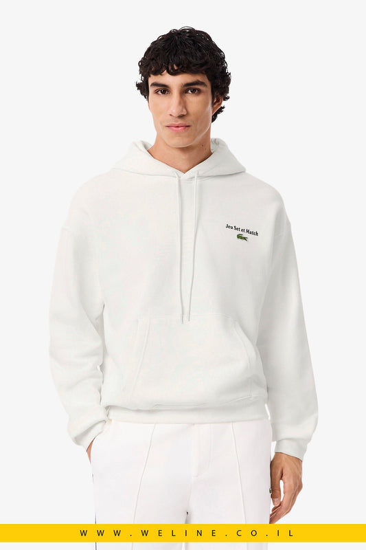 קפוצ'ון פליז מודפס לגברים Lacoste - WELINE.CO.IL