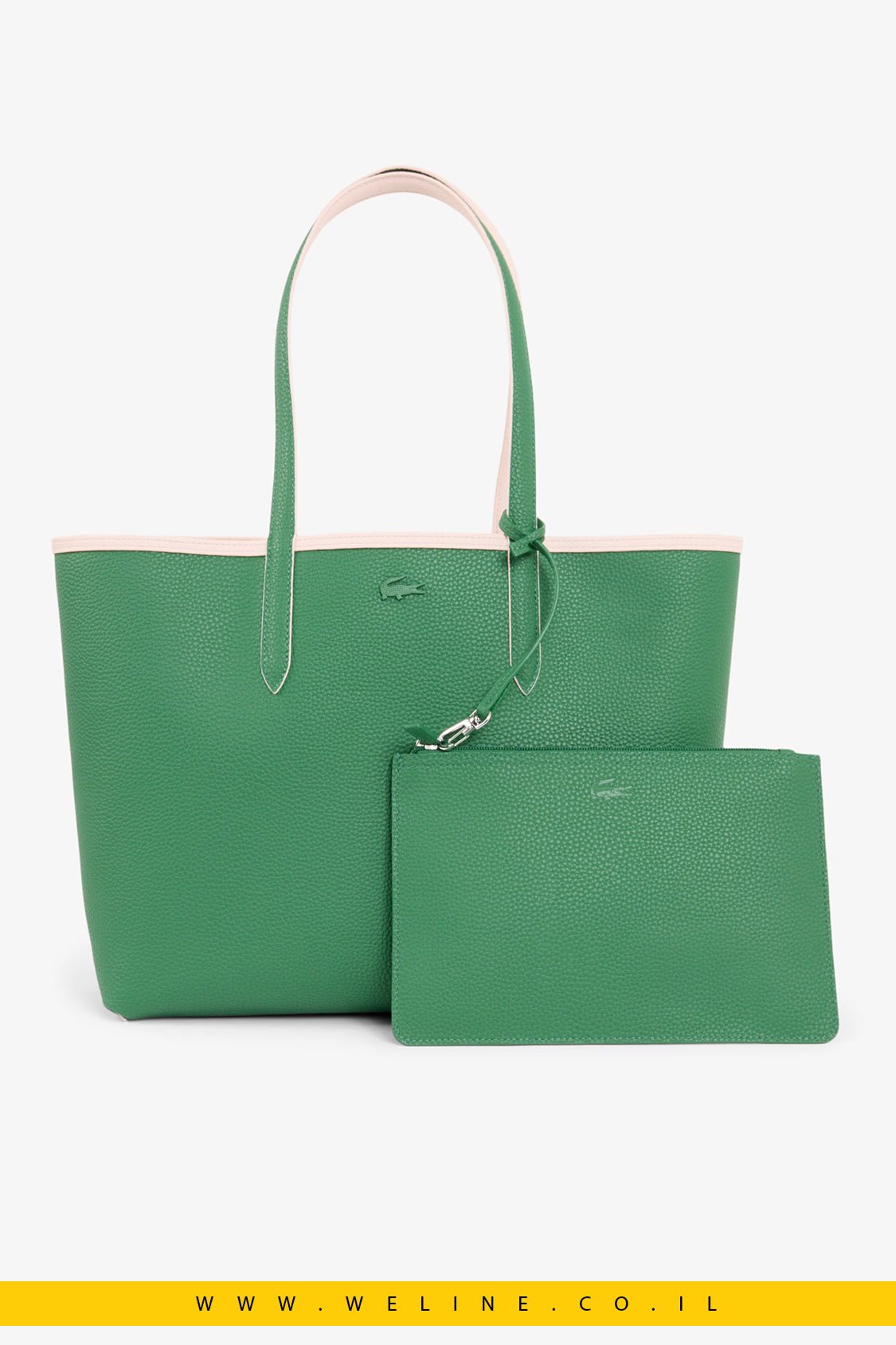 תיק דו-צדדי Lacoste Anna Reversible Tote with Pouch עם נרתיק - WELINE.CO.IL
